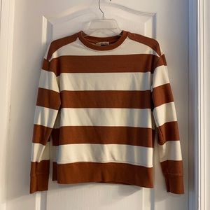 Toasted Rust Striped Crew Neck Sweater